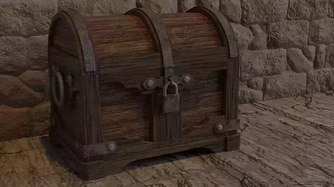 Old Treasure Chest 3D model