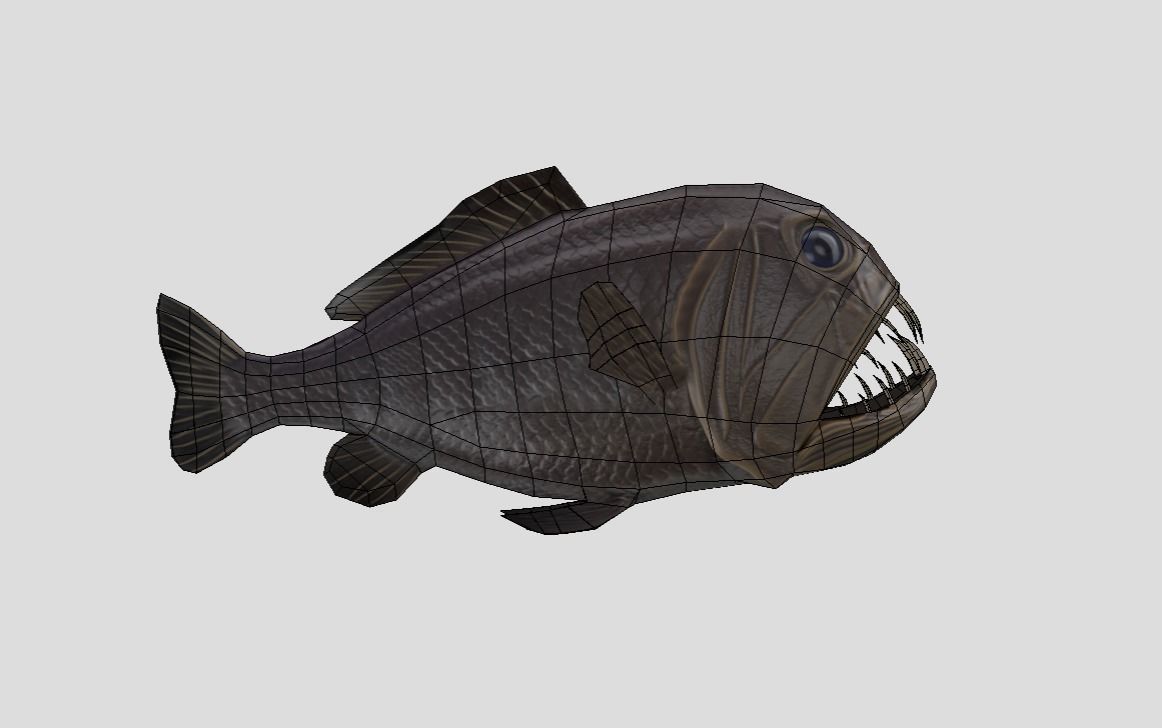 fangtooth Realistic Animated Low-poly 3D model_2