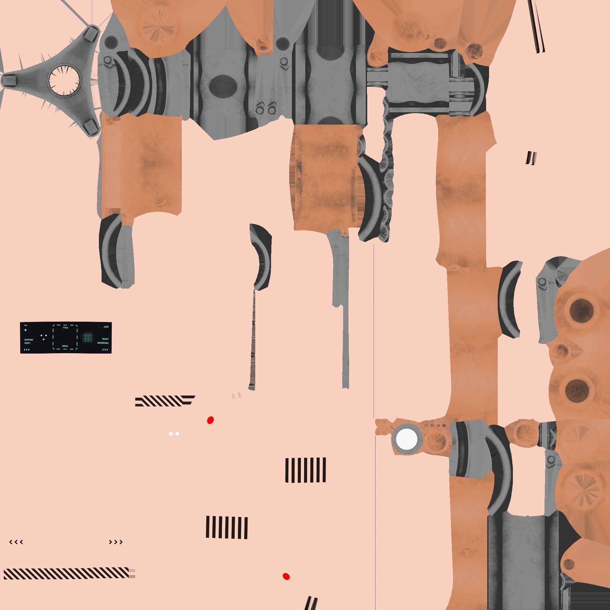 Robotic Hand A10 Copper - Machinery Industrial Design Low-poly 3D model_25