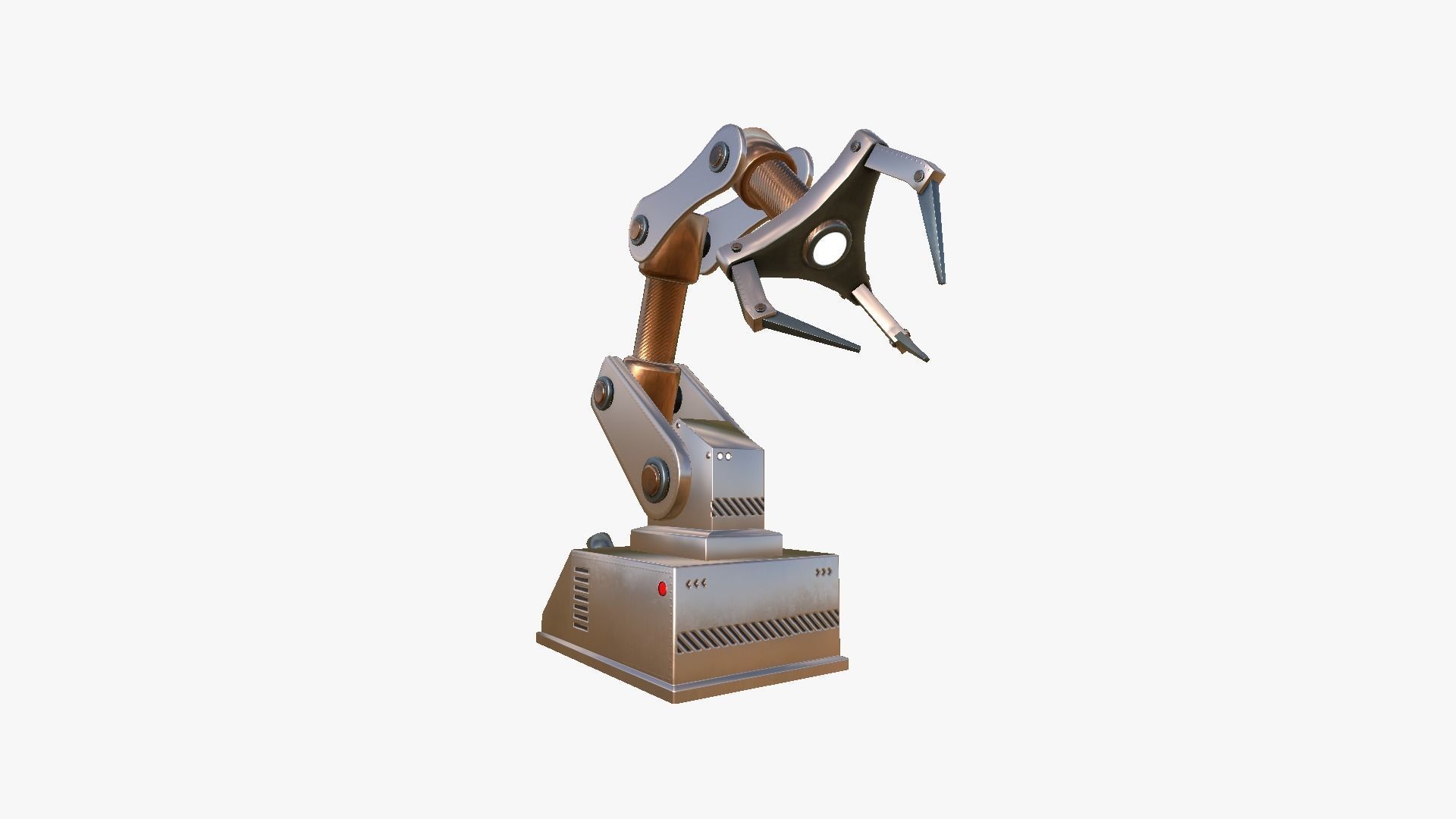 Robotic Hand A10 Copper - Machinery Industrial Design Low-poly 3D model_2