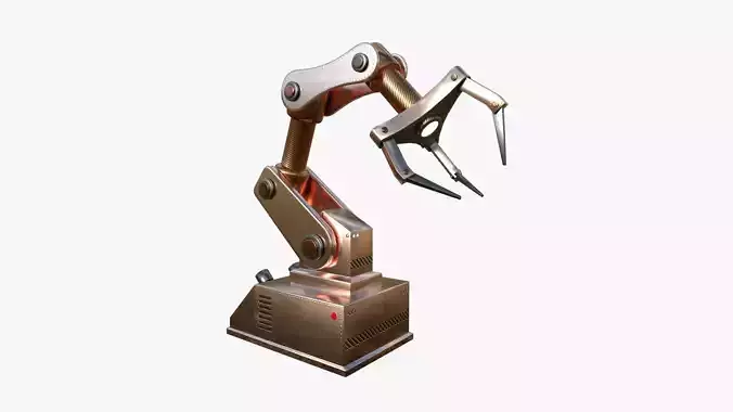Robotic Hand A10 Copper - Machinery Industrial Design Low-poly 3D model