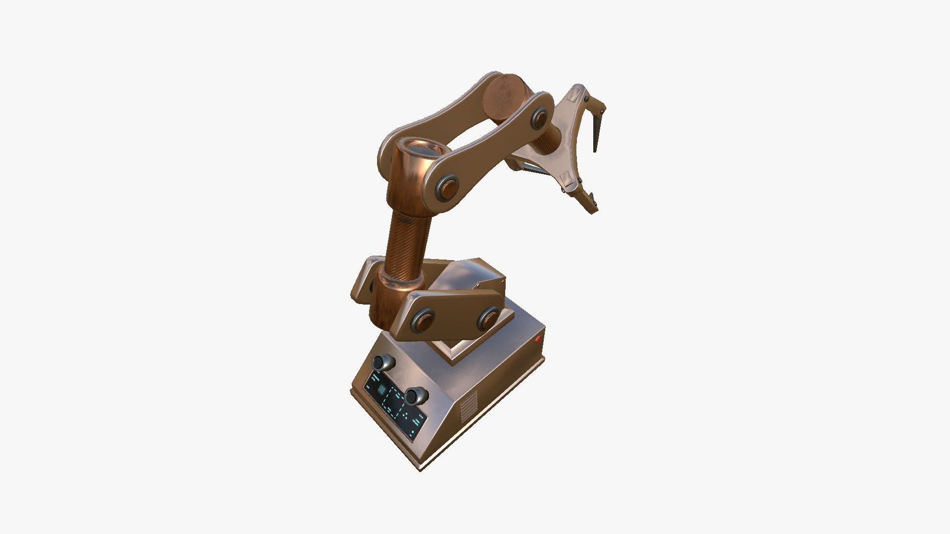 Robotic Hand A10 Copper - Machinery Industrial Design Low-poly 3D model_3