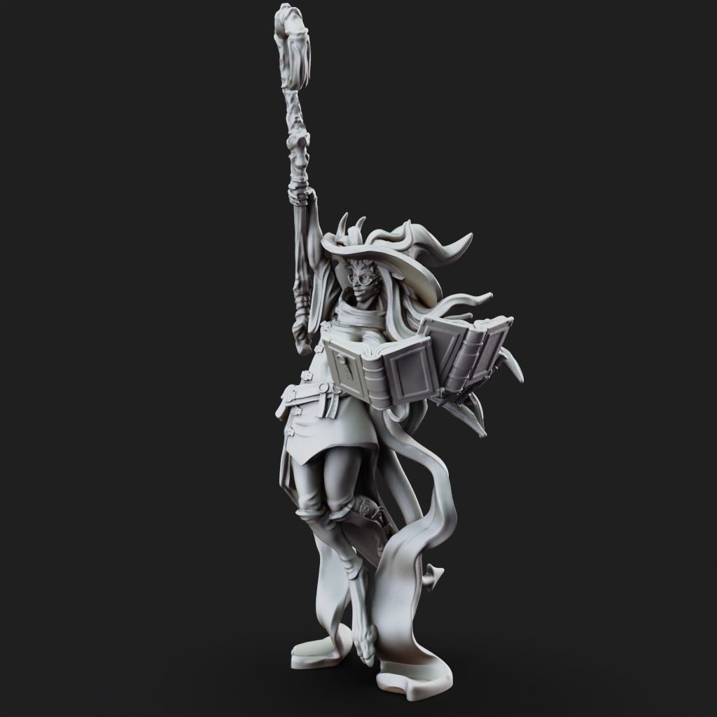 High Mage - 3D Printable TTRPG - PRESUPPORTED - 32mm Scale 3D print model_11