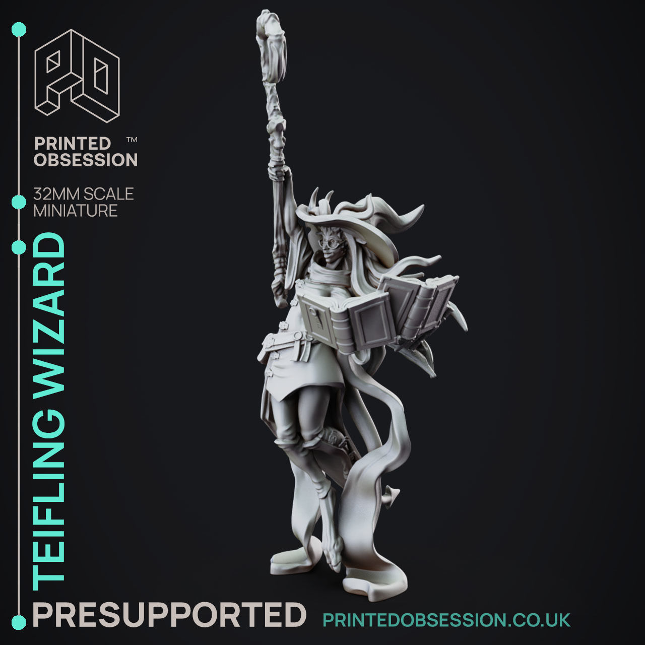 High Mage - 3D Printable TTRPG - PRESUPPORTED - 32mm Scale 3D print model_3