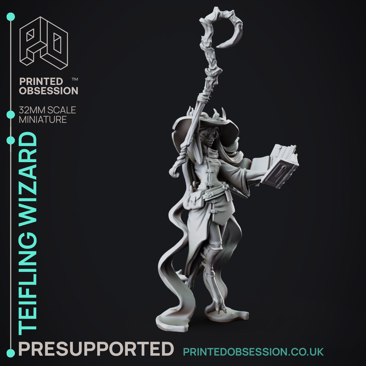 High Mage - 3D Printable TTRPG - PRESUPPORTED - 32mm Scale 3D print model_12