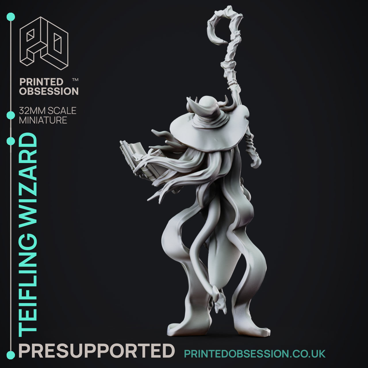 High Mage - 3D Printable TTRPG - PRESUPPORTED - 32mm Scale 3D print model_6