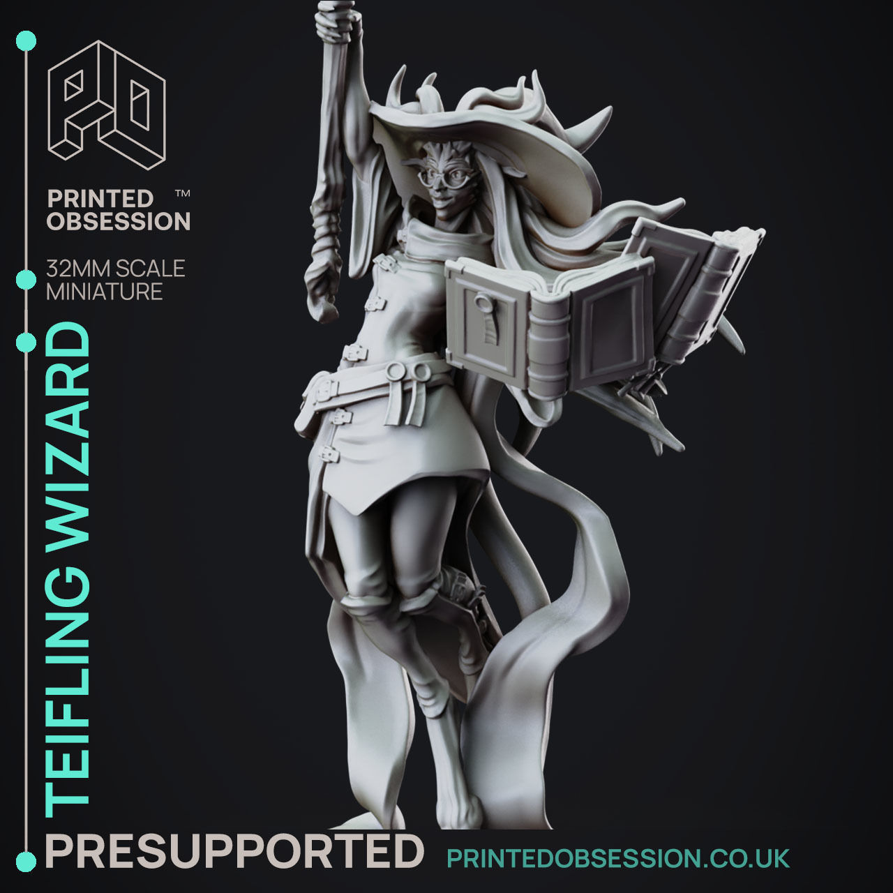 High Mage - 3D Printable TTRPG - PRESUPPORTED - 32mm Scale 3D print model_9