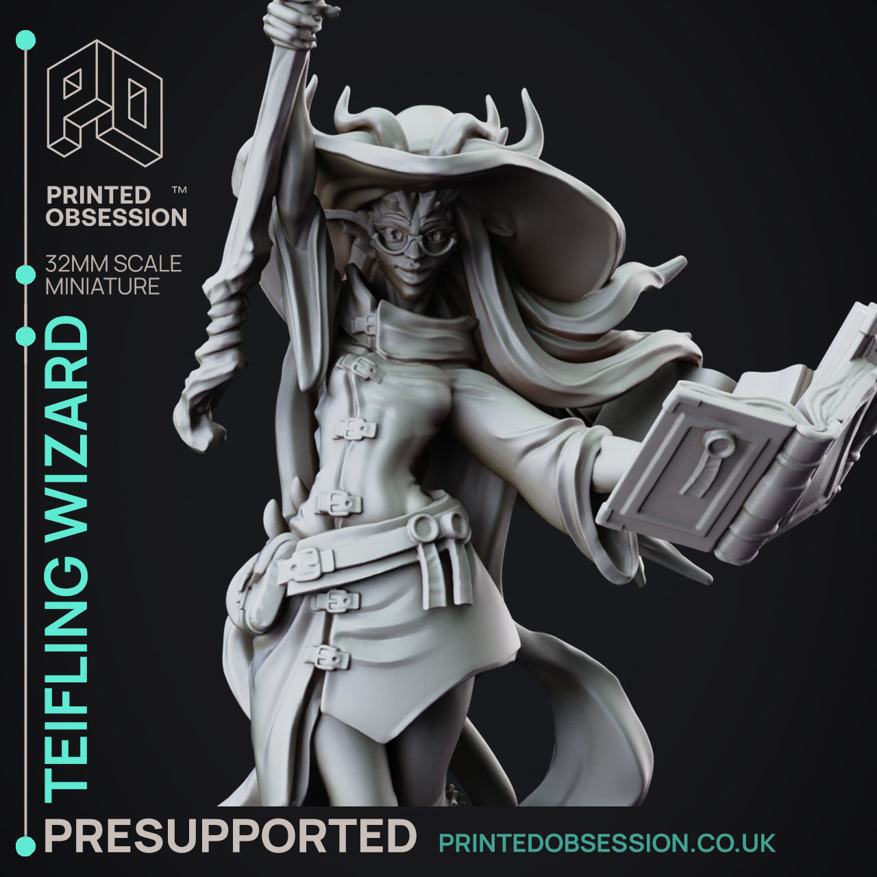 High Mage - 3D Printable TTRPG - PRESUPPORTED - 32mm Scale 3D print model_1