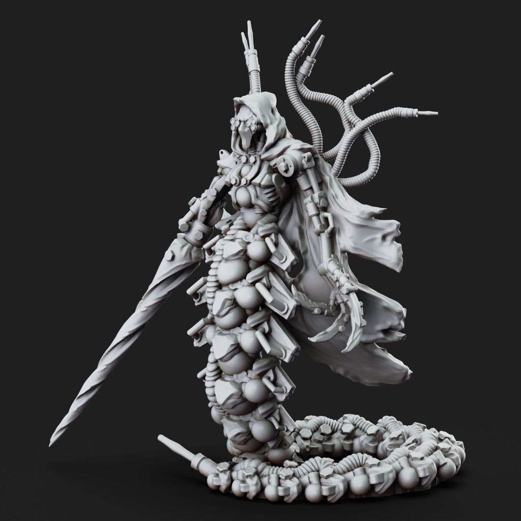 Warforged Assassin - 3D Printable TTRPG - PRESUPPORTED - 32mm 3D print model_6