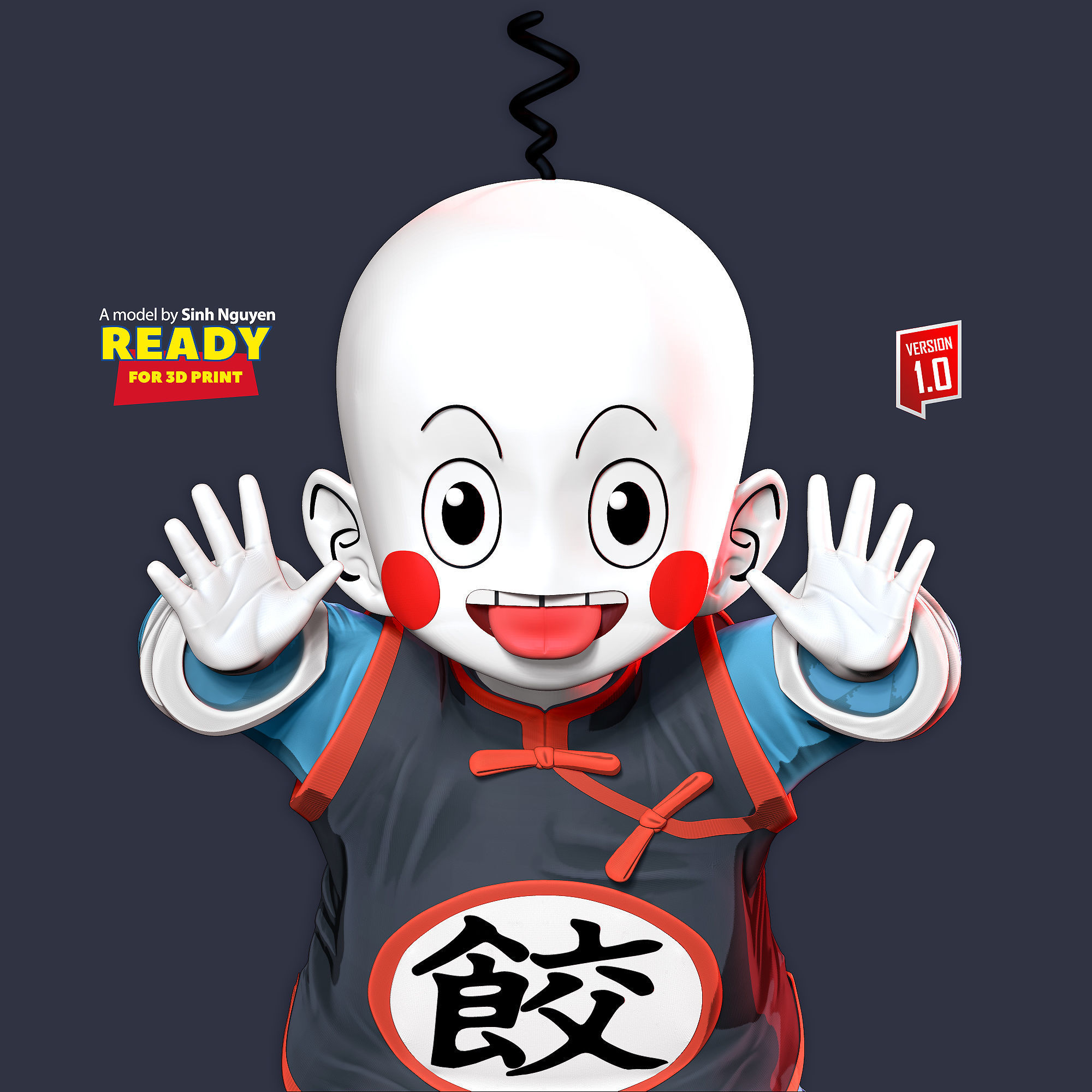 Chiaotzu - Dragon Ball fanart 3D print model_5