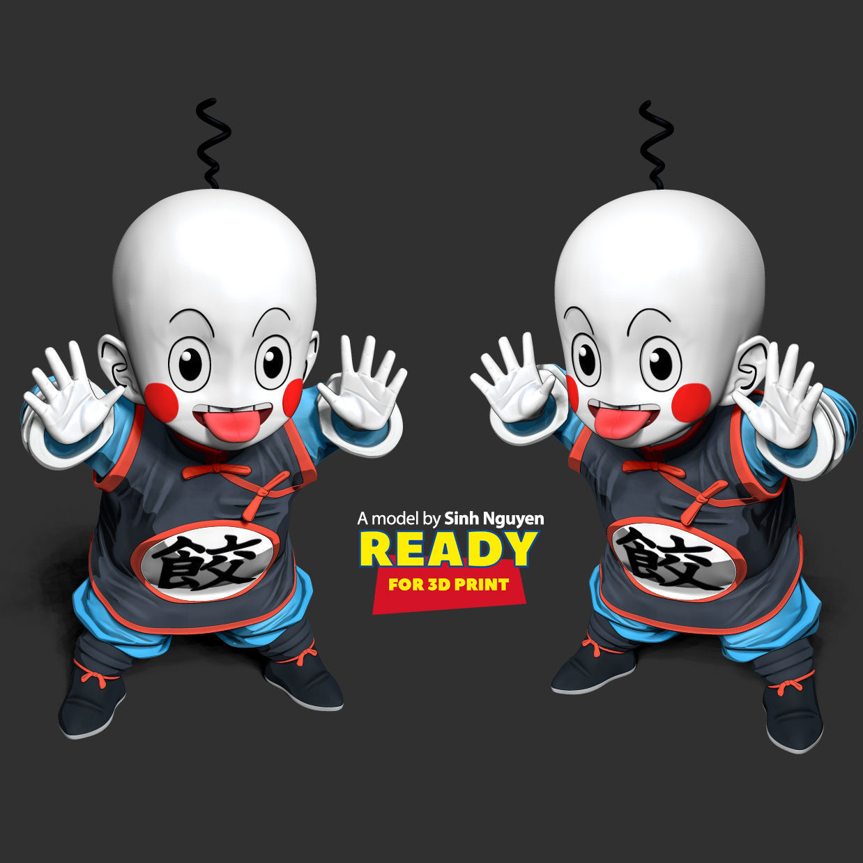 Chiaotzu - Dragon Ball fanart 3D print model_4