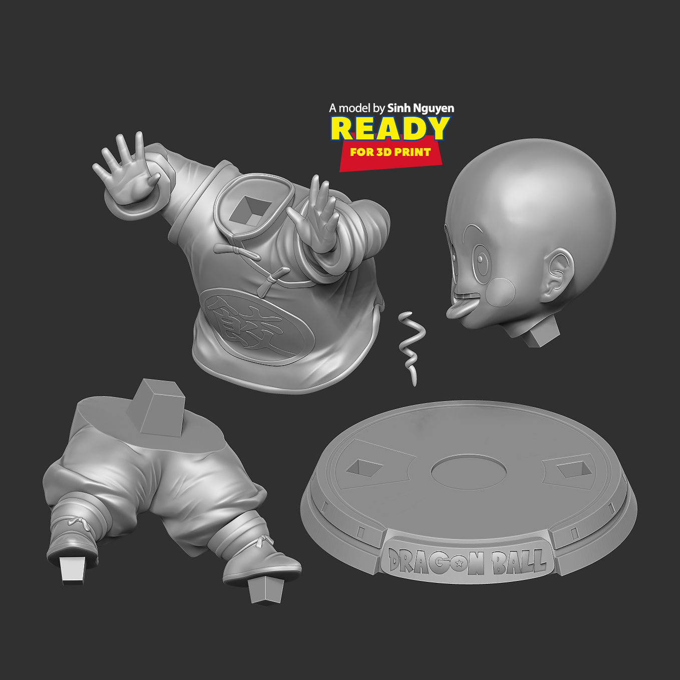 Chiaotzu - Dragon Ball fanart 3D print model_2