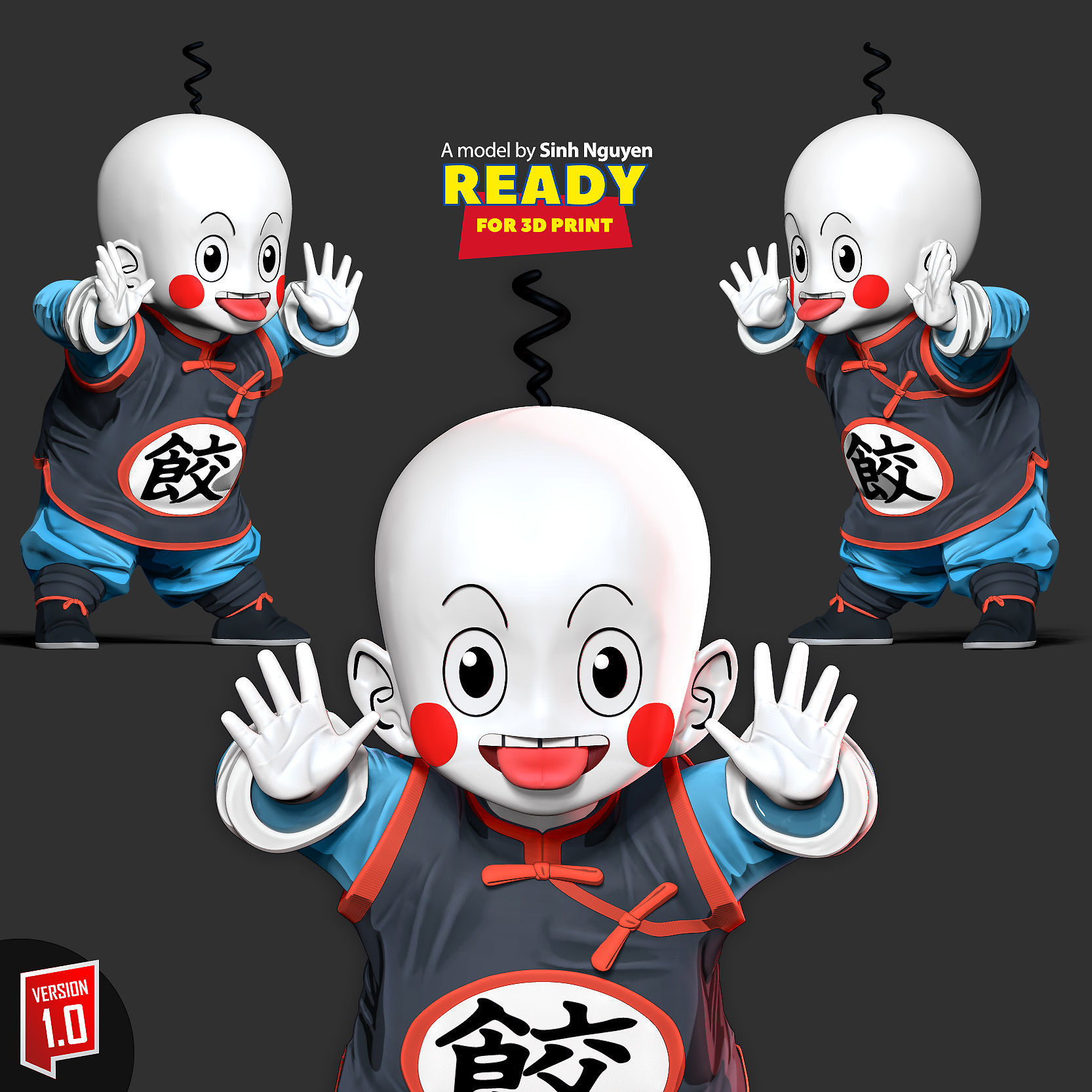 Chiaotzu - Dragon Ball fanart 3D print model_1