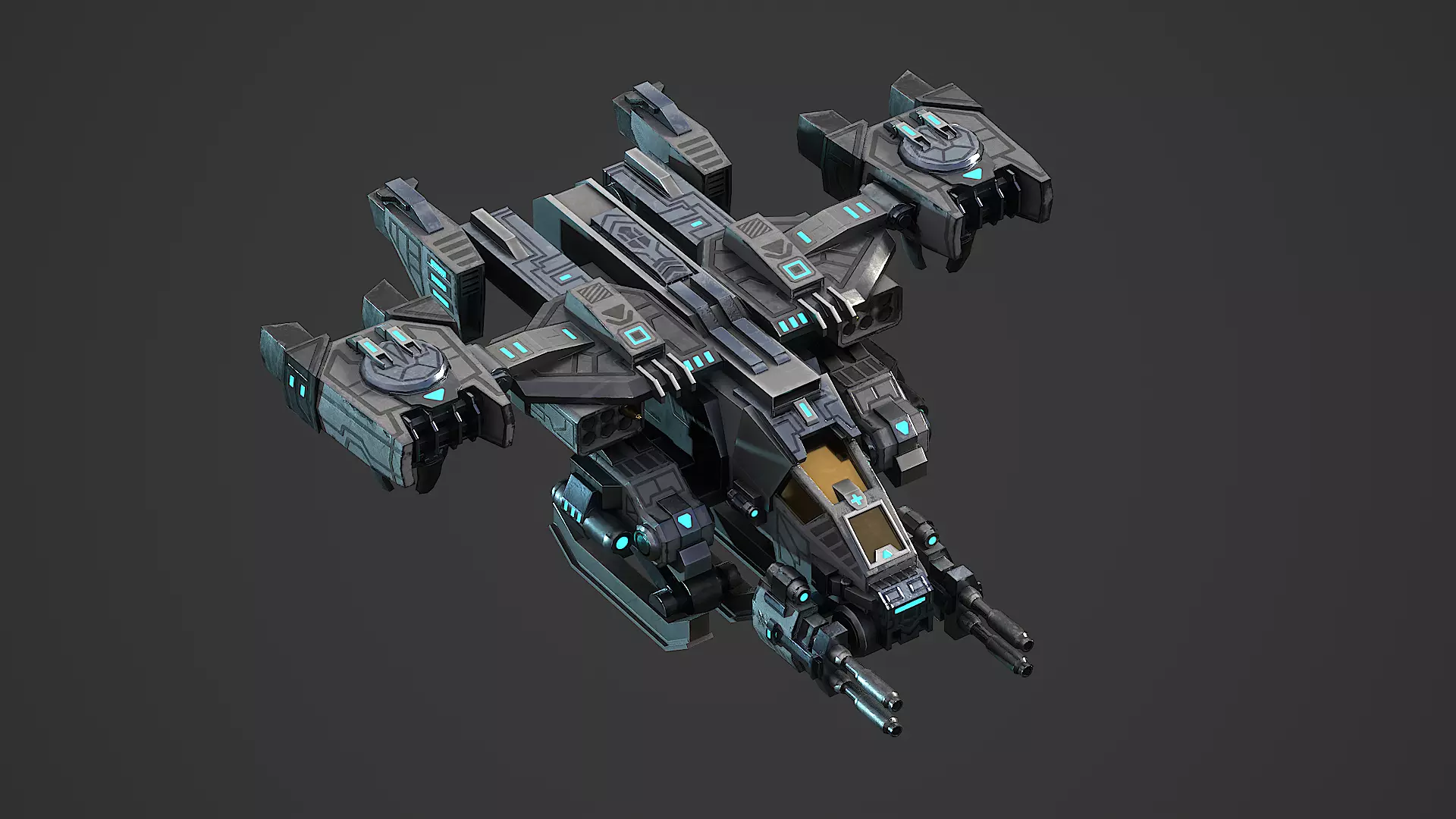 Ship Space Low-poly 3D model_0