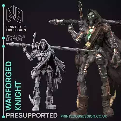 Warforged Knight - 3D Printable TTRPG - PRESUPPORTED - 32mm 