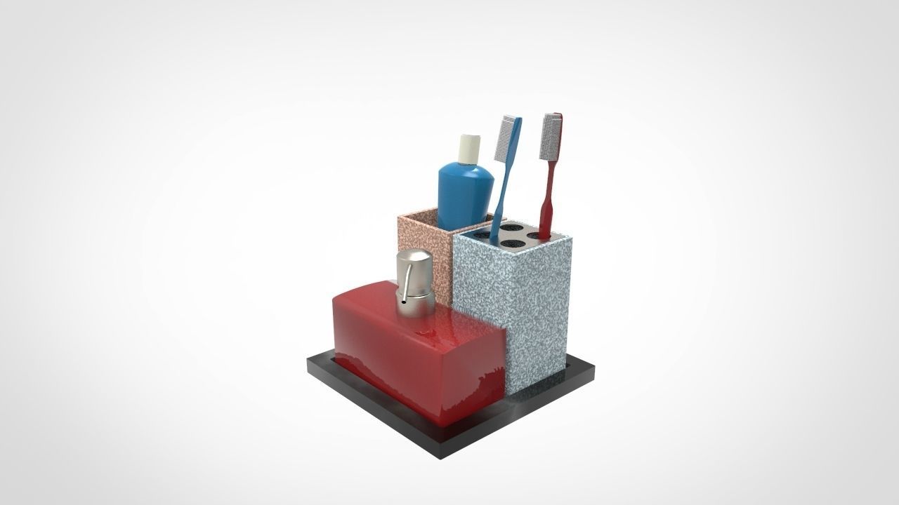 Soap and Toothbrush Holder 4 3D model_3