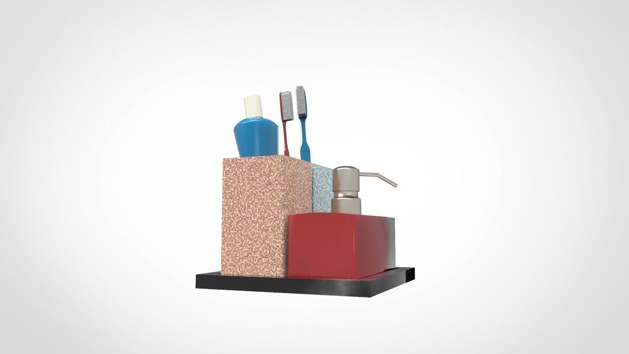 Soap and Toothbrush Holder 4 3D model_4
