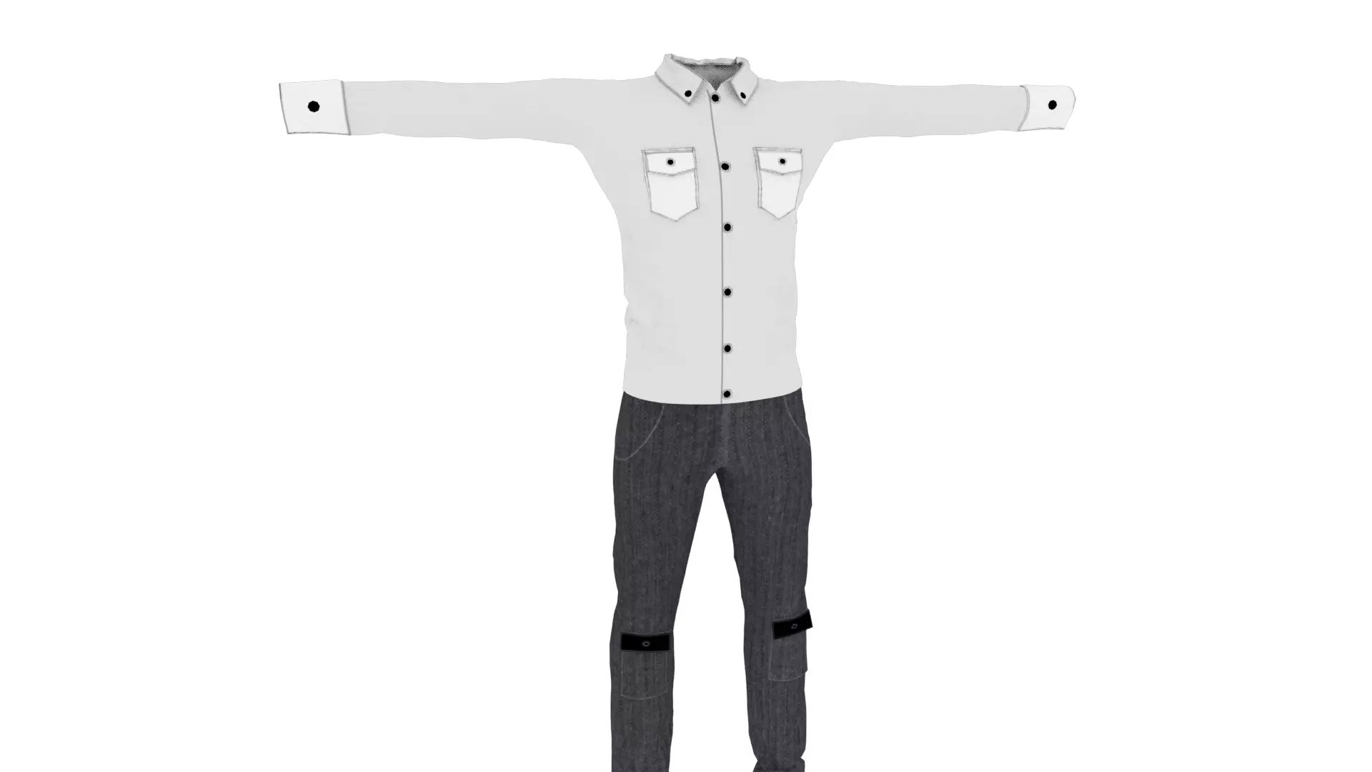 Man Clothing Low-poly 3D model_0