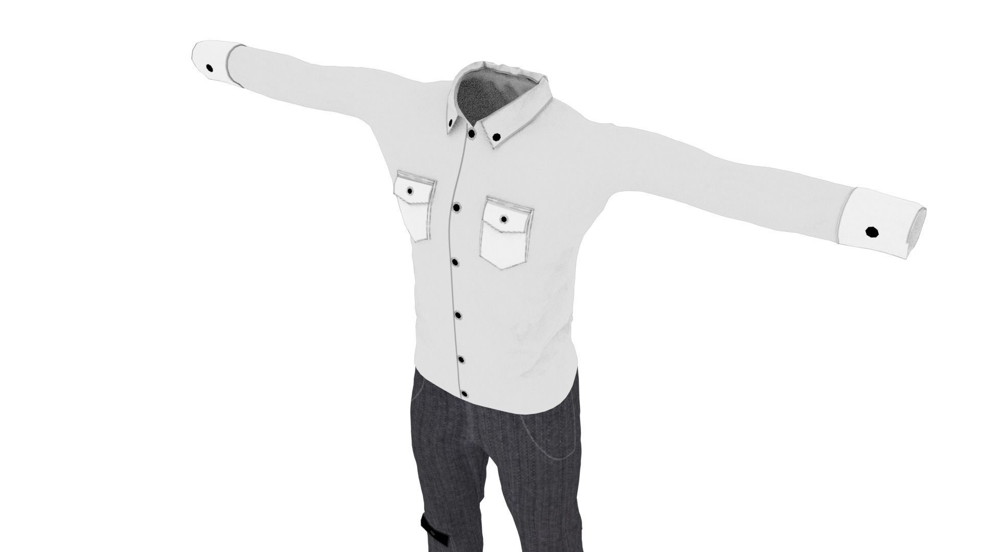 Man Clothing Low-poly 3D model_3