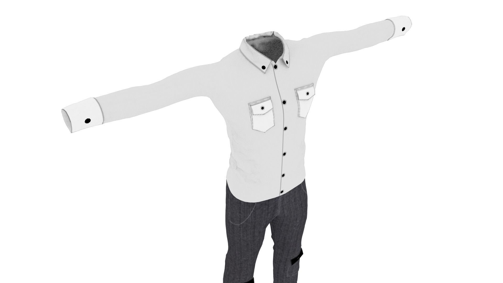 Man Clothing Low-poly 3D model_4