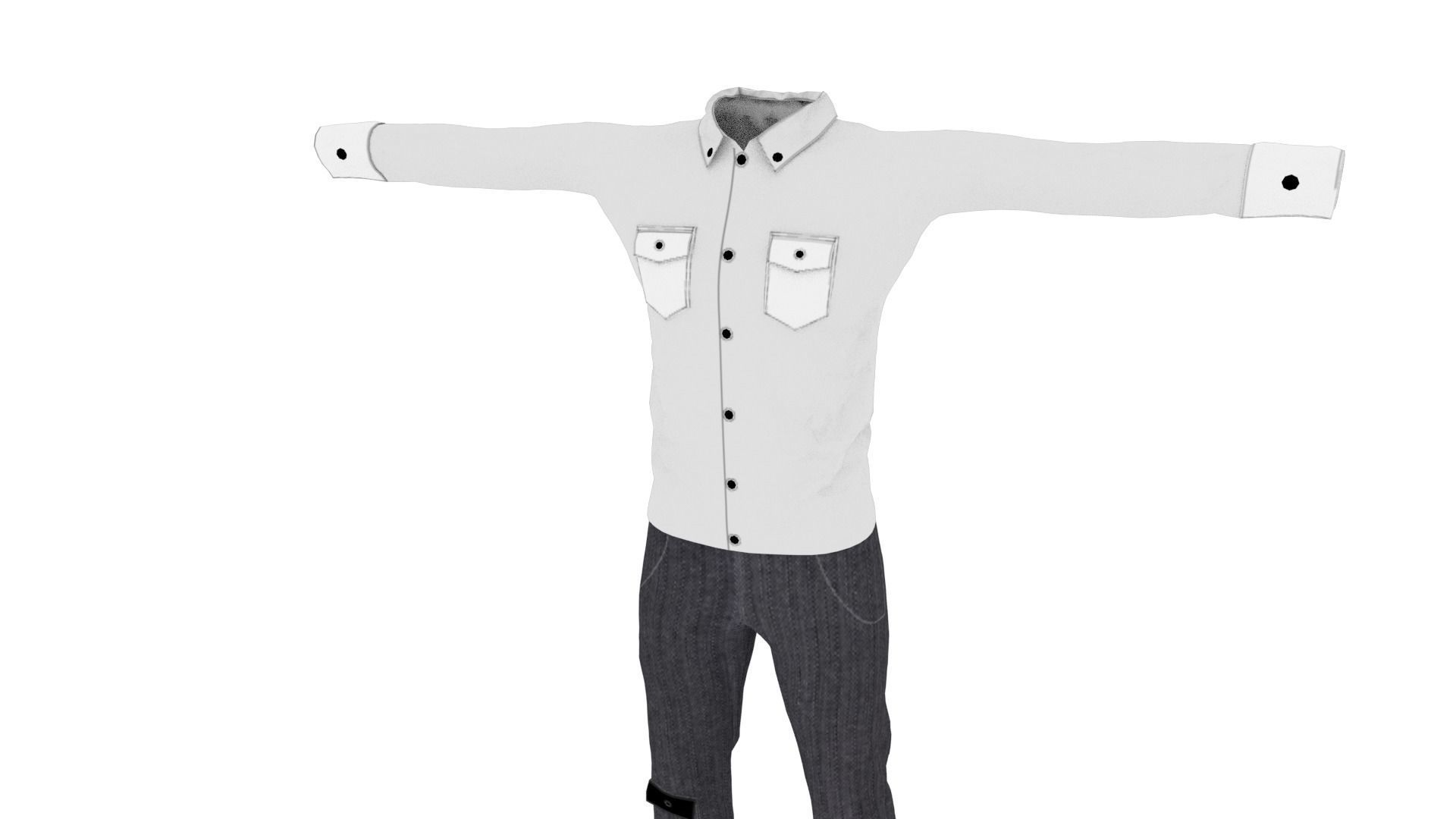 Man Clothing Low-poly 3D model_1