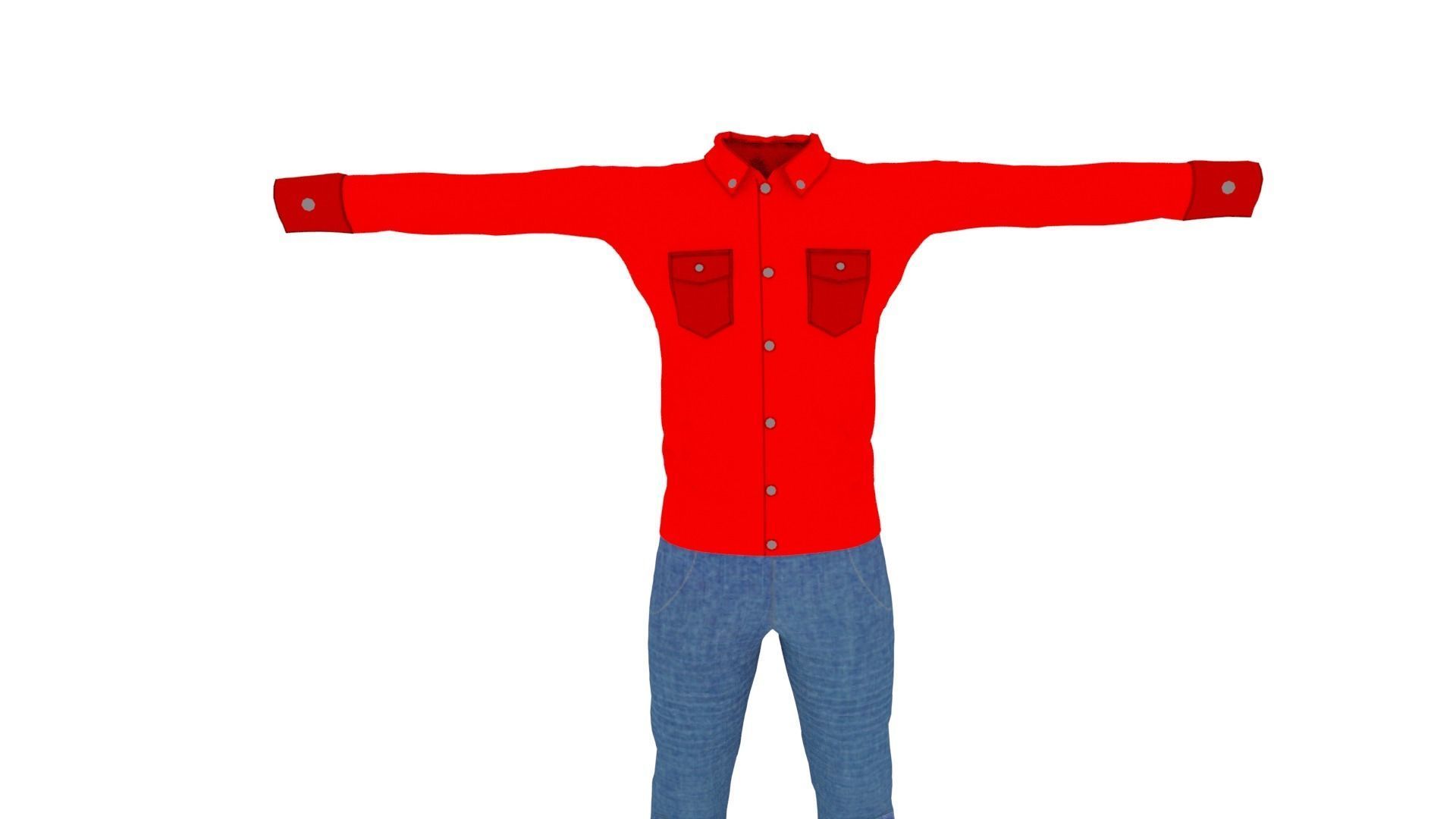 Man Clothing Low-poly 3D model_2