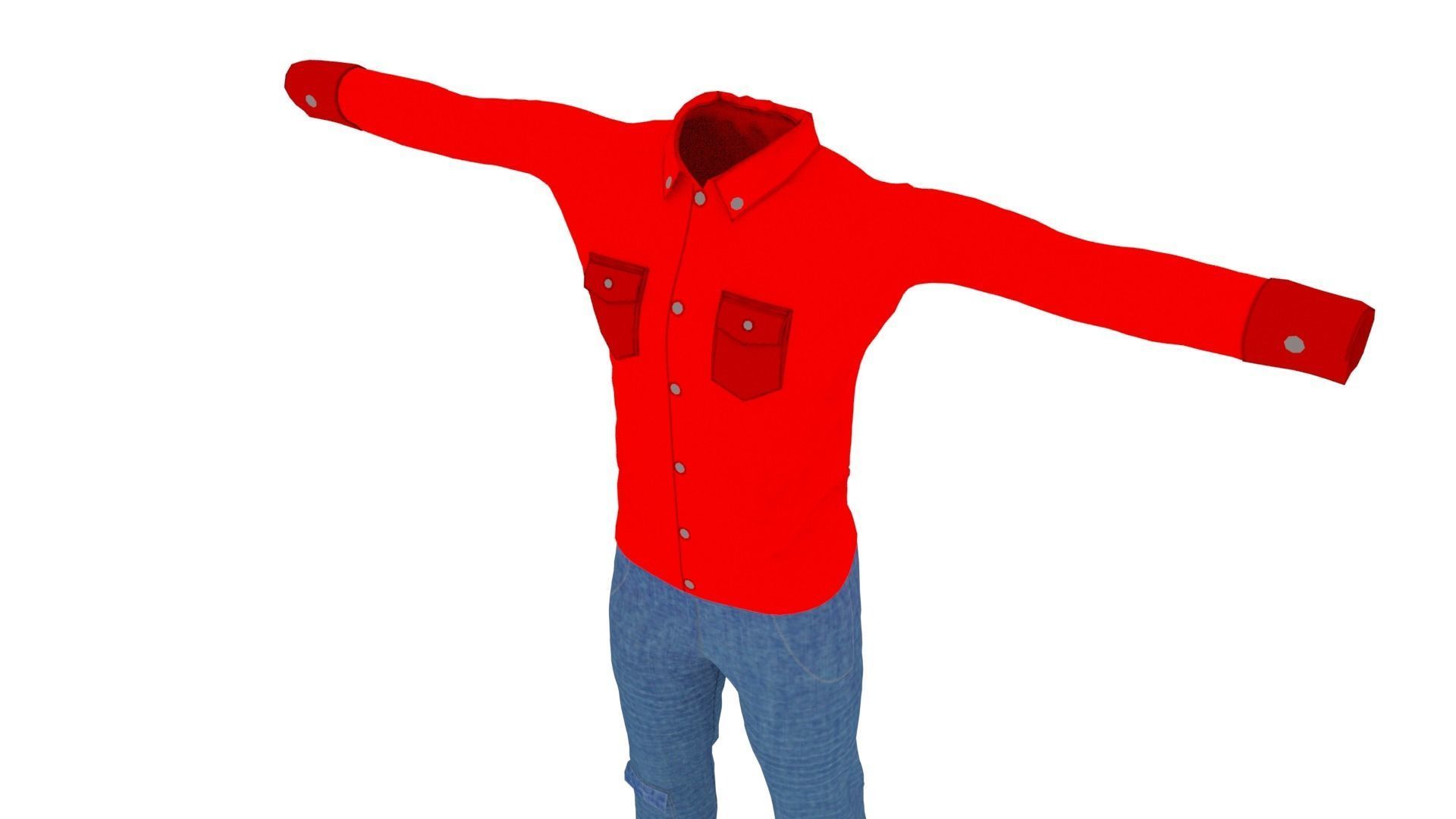 Man Clothing Low-poly 3D model_3