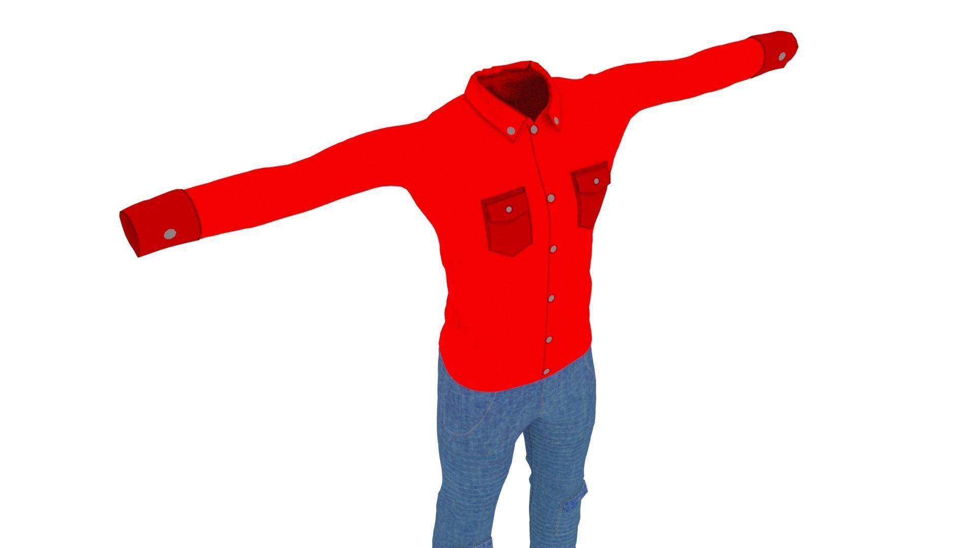 Man Clothing Low-poly 3D model_4
