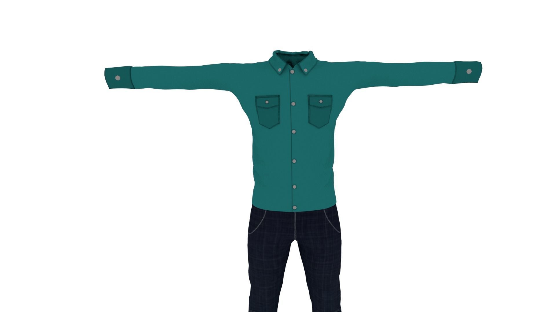Man Clothing Low-poly 3D model_2