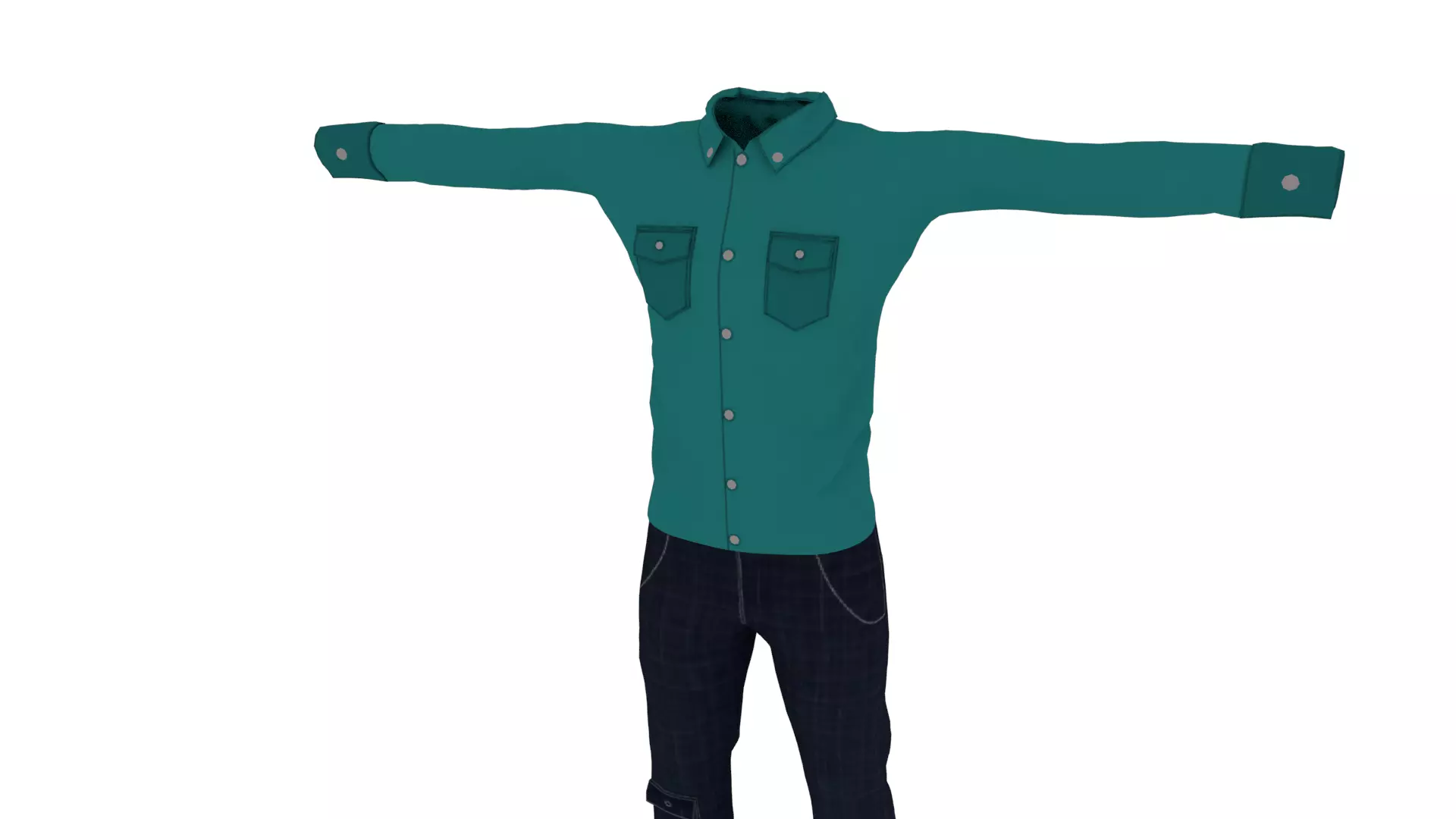 Man Clothing Low-poly 3D model_0