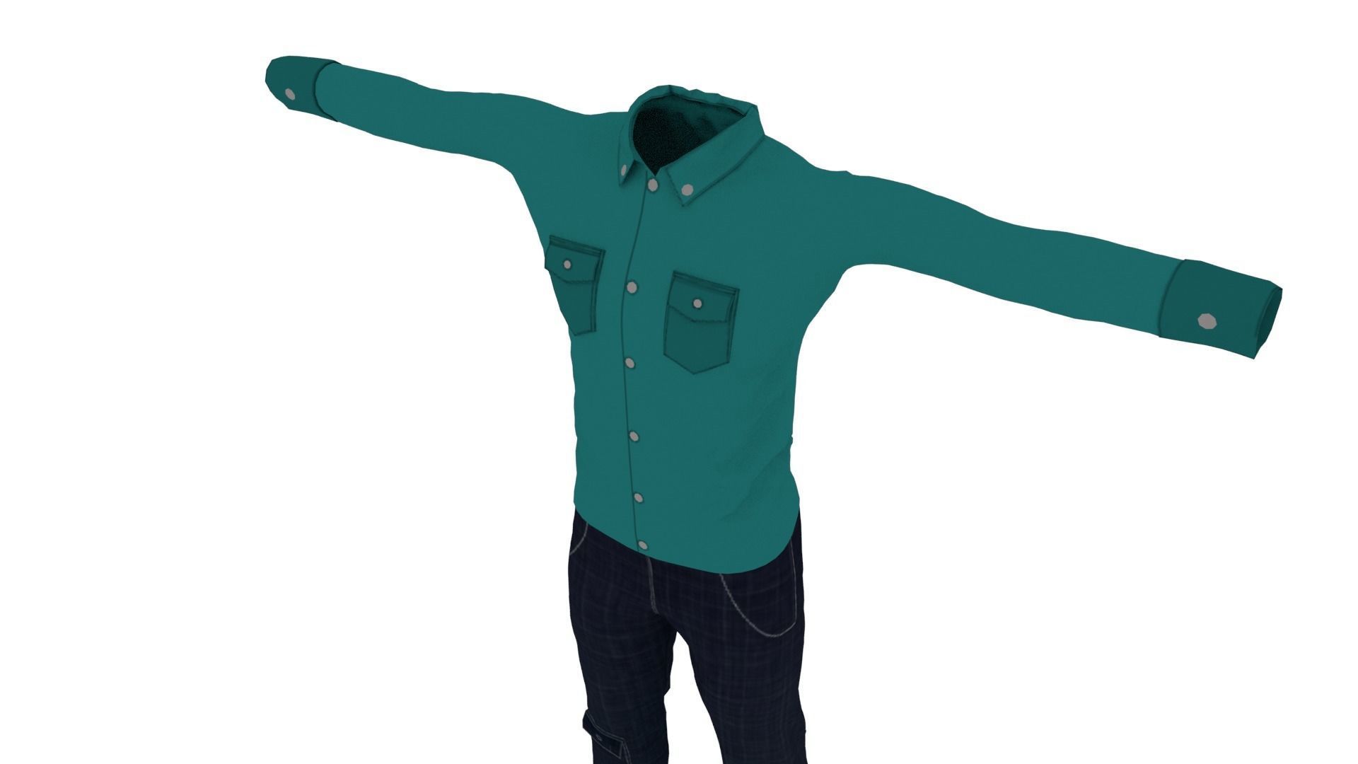 Man Clothing Low-poly 3D model_3
