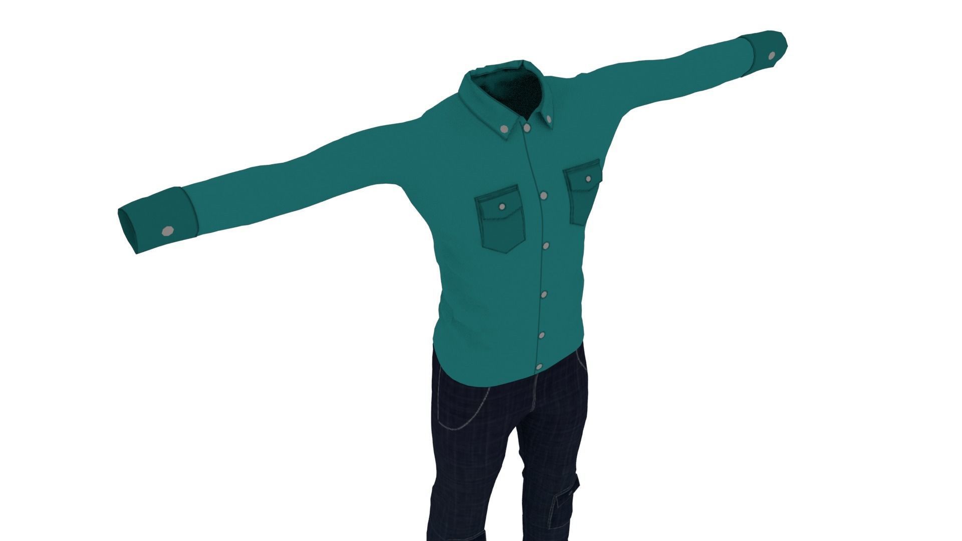 Man Clothing Low-poly 3D model_4