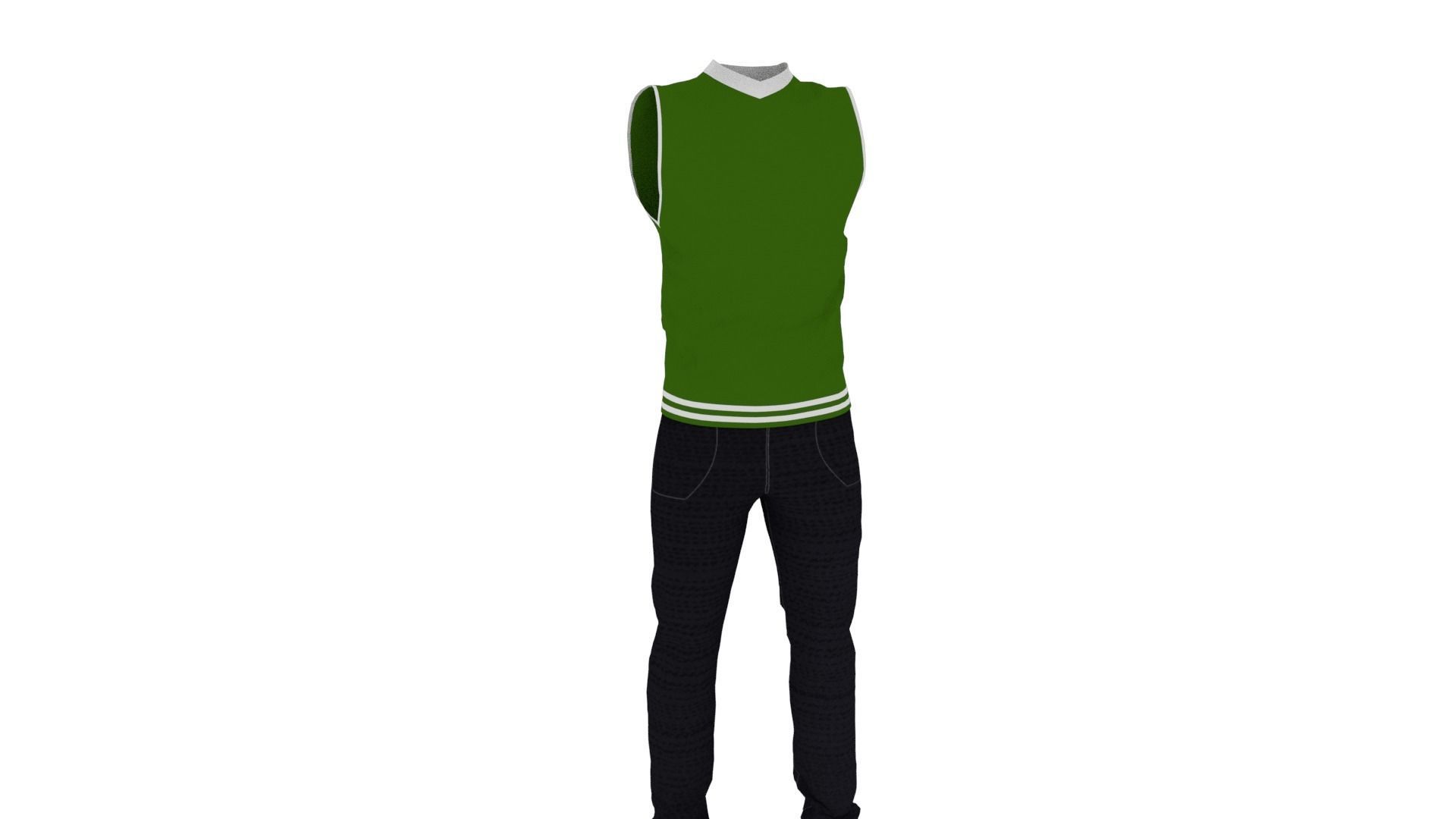 Man Clothing Low-poly 3D model_1