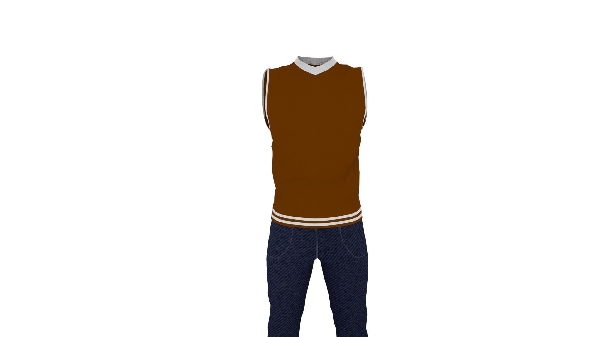Man Clothing Low-poly 3D model_2