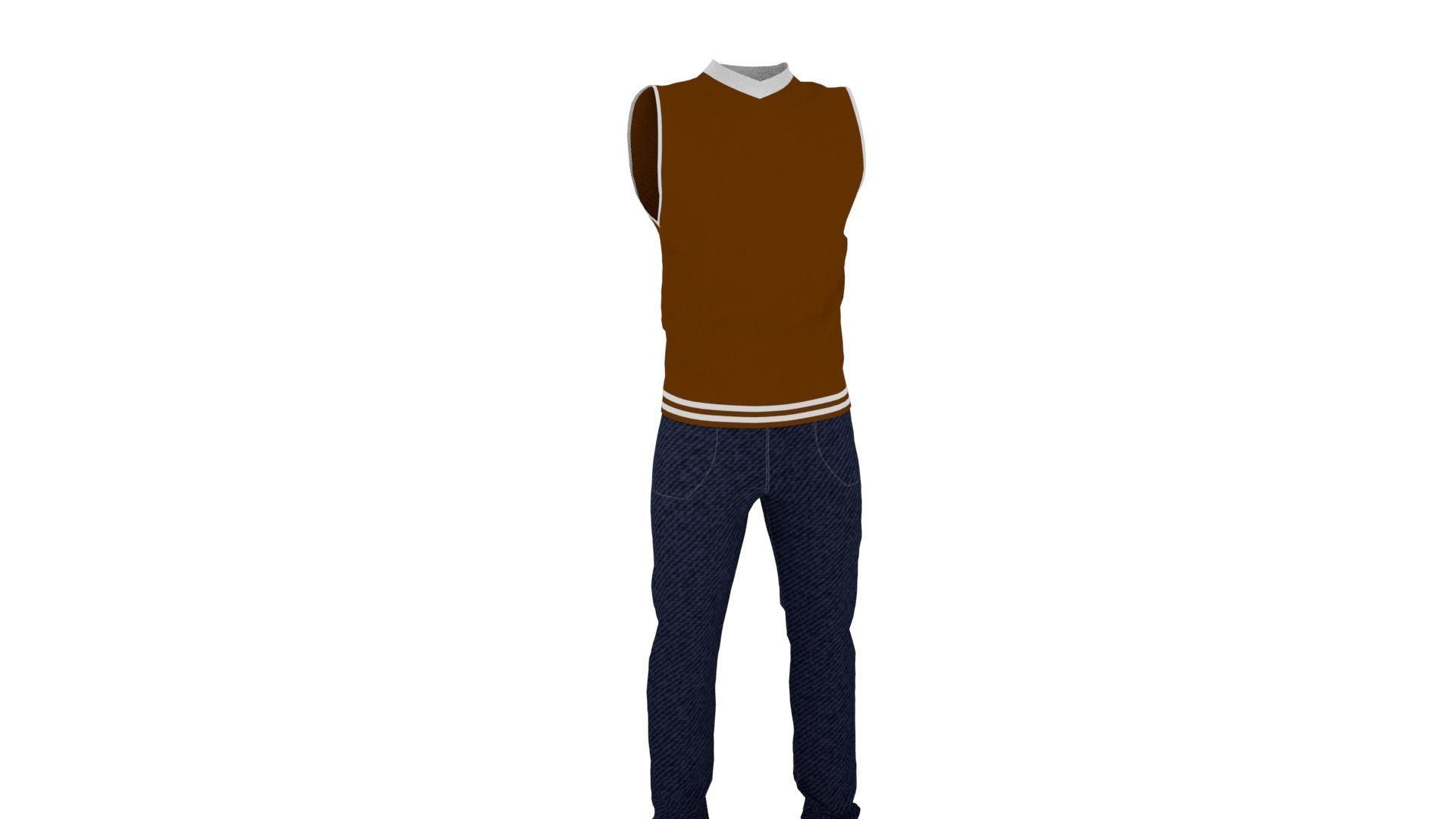 Man Clothing Low-poly 3D model_1