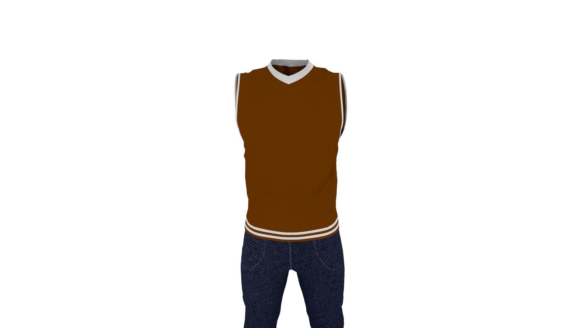 Man Clothing Low-poly 3D model_5