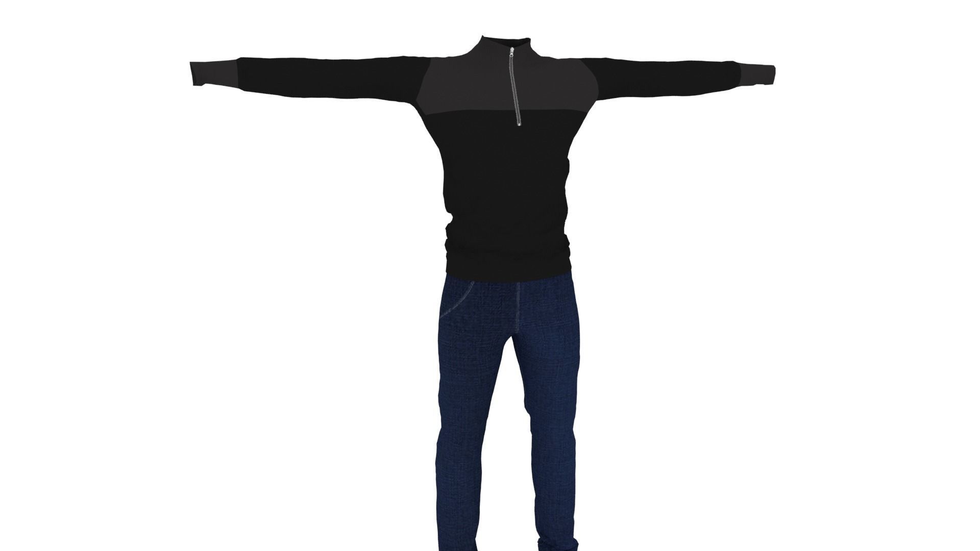 Man Clothing Low-poly 3D model_1