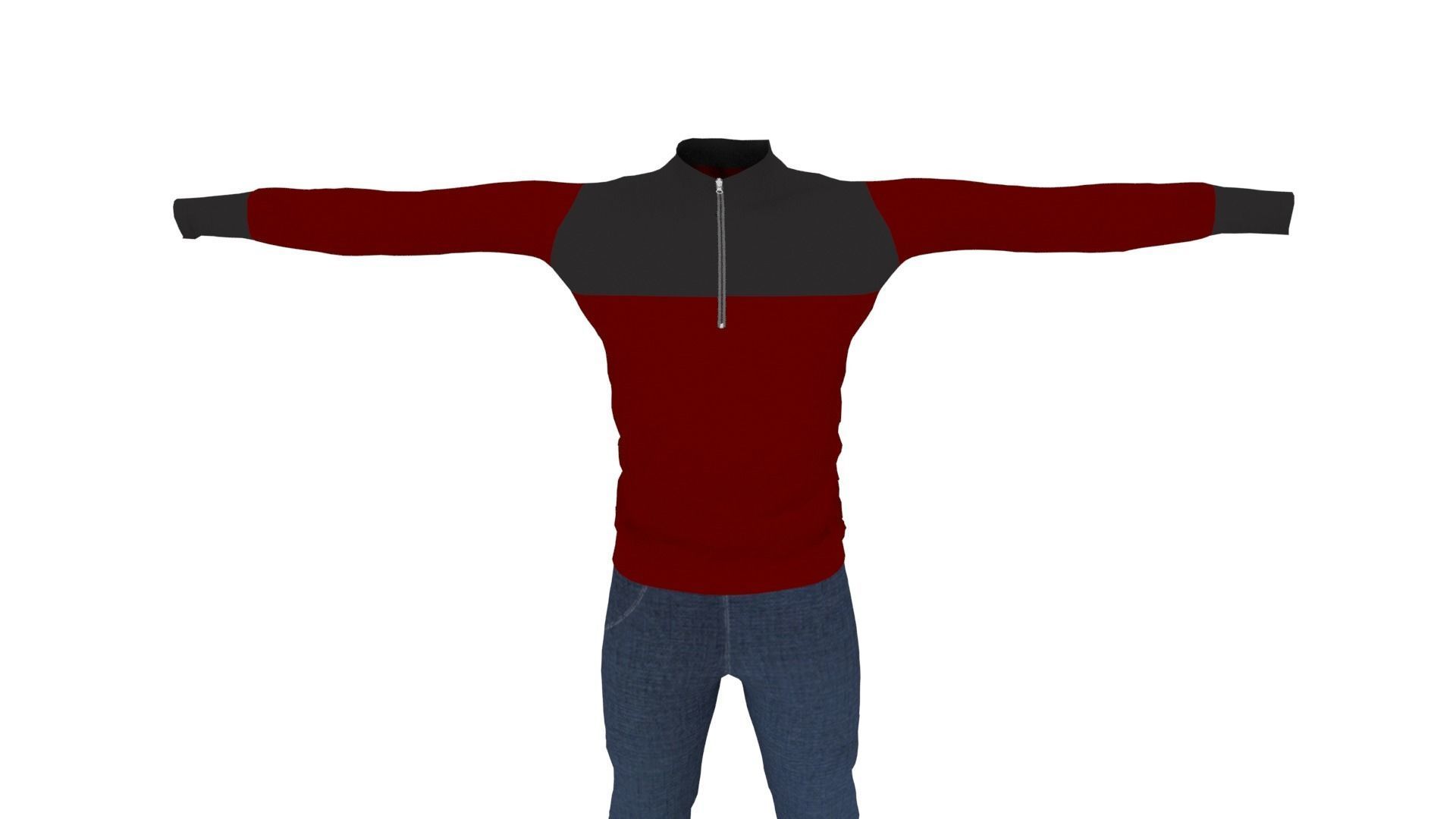 Man Clothing Low-poly 3D model_5