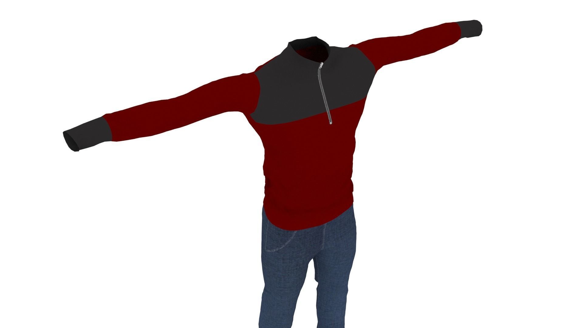 Man Clothing Low-poly 3D model_4
