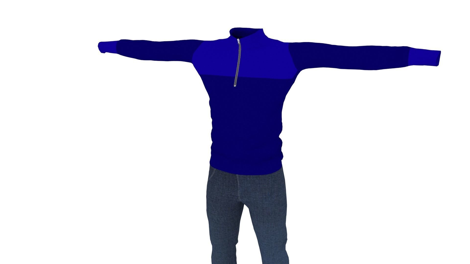Man Clothing Low-poly 3D model_2