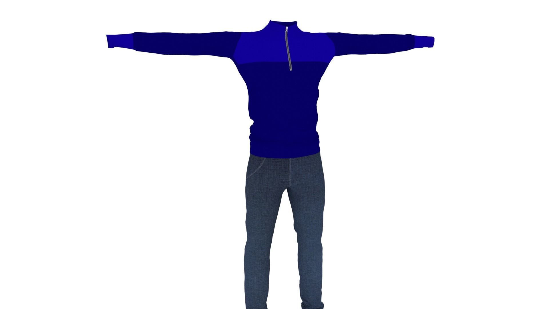 Man Clothing Low-poly 3D model_1