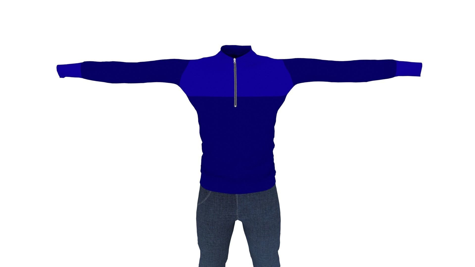 Man Clothing Low-poly 3D model_5