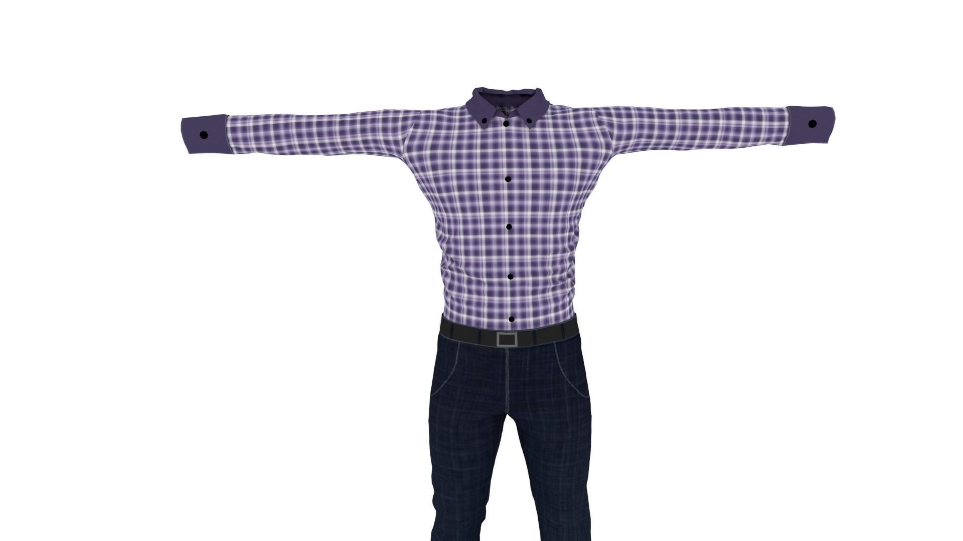 Man Clothing Low-poly 3D model_2