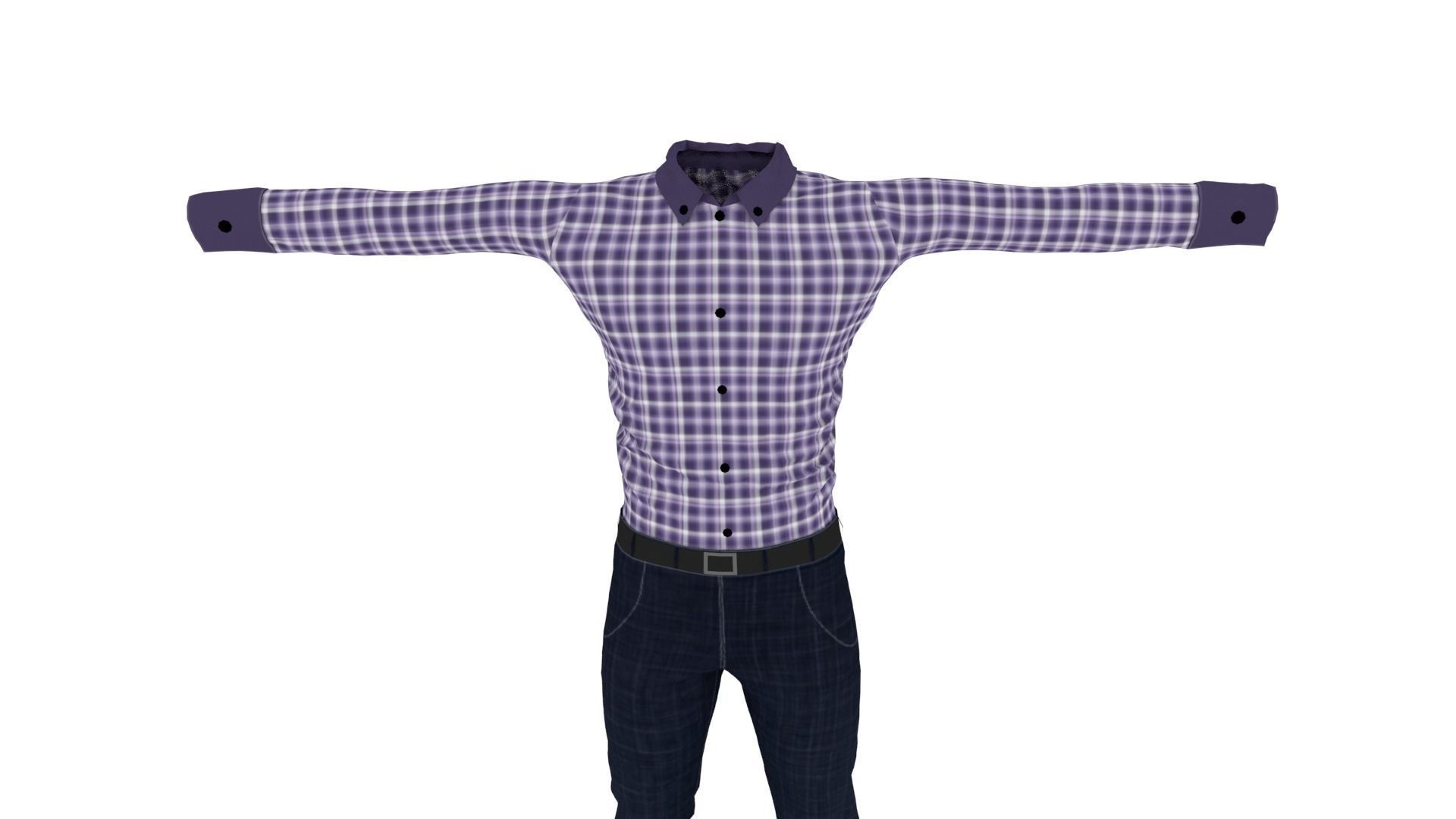 Man Clothing Low-poly 3D model_5