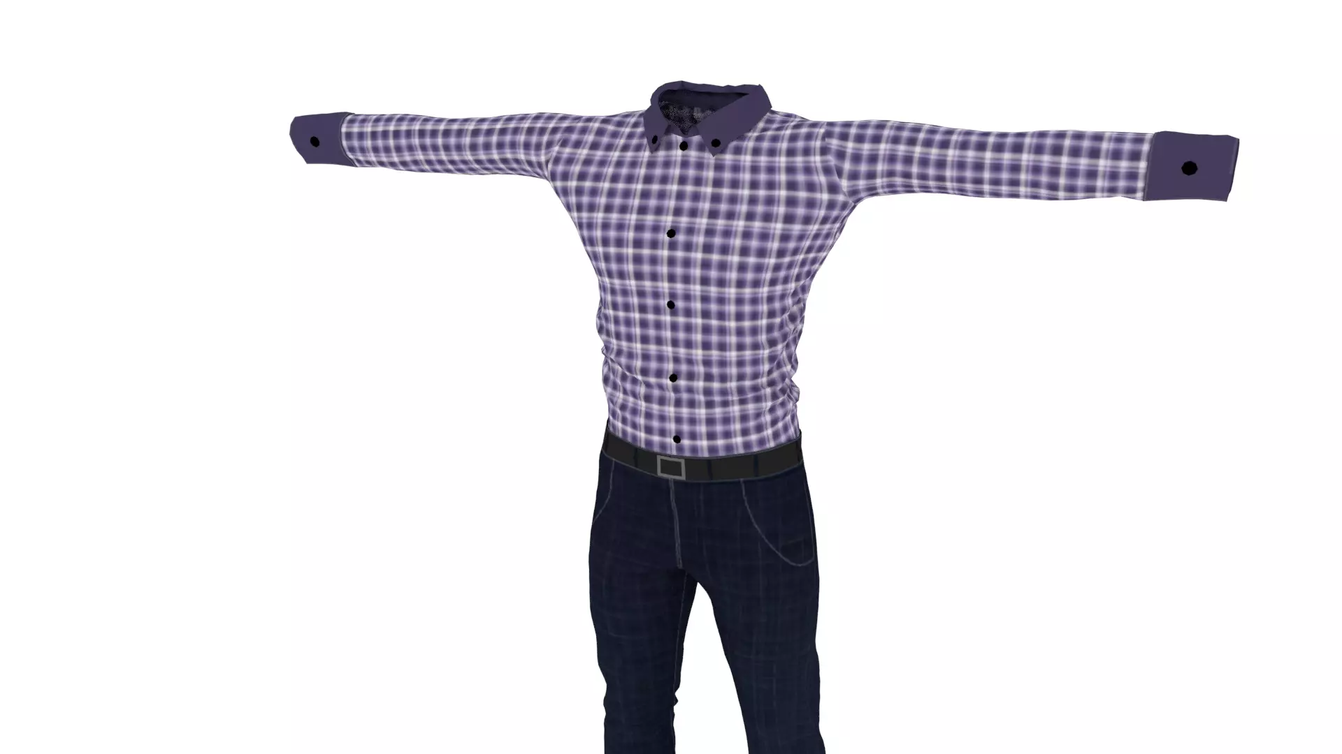 Man Clothing Low-poly 3D model_0