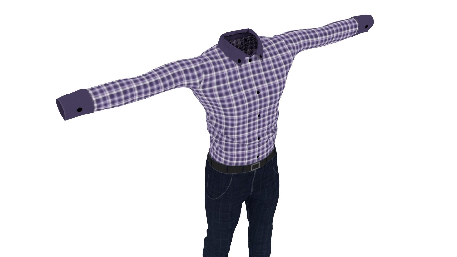 Man Clothing Low-poly 3D model_4