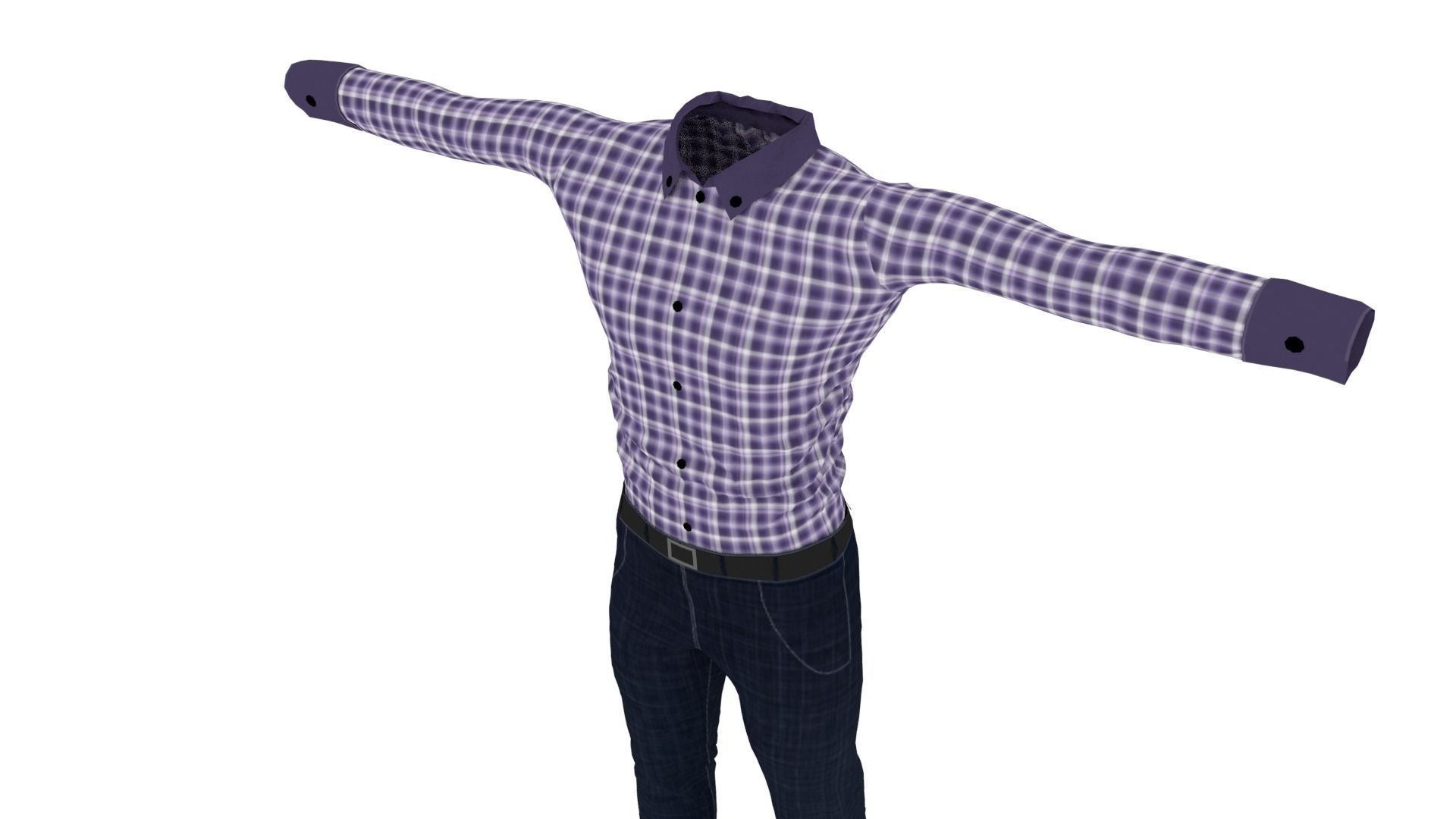Man Clothing Low-poly 3D model_3