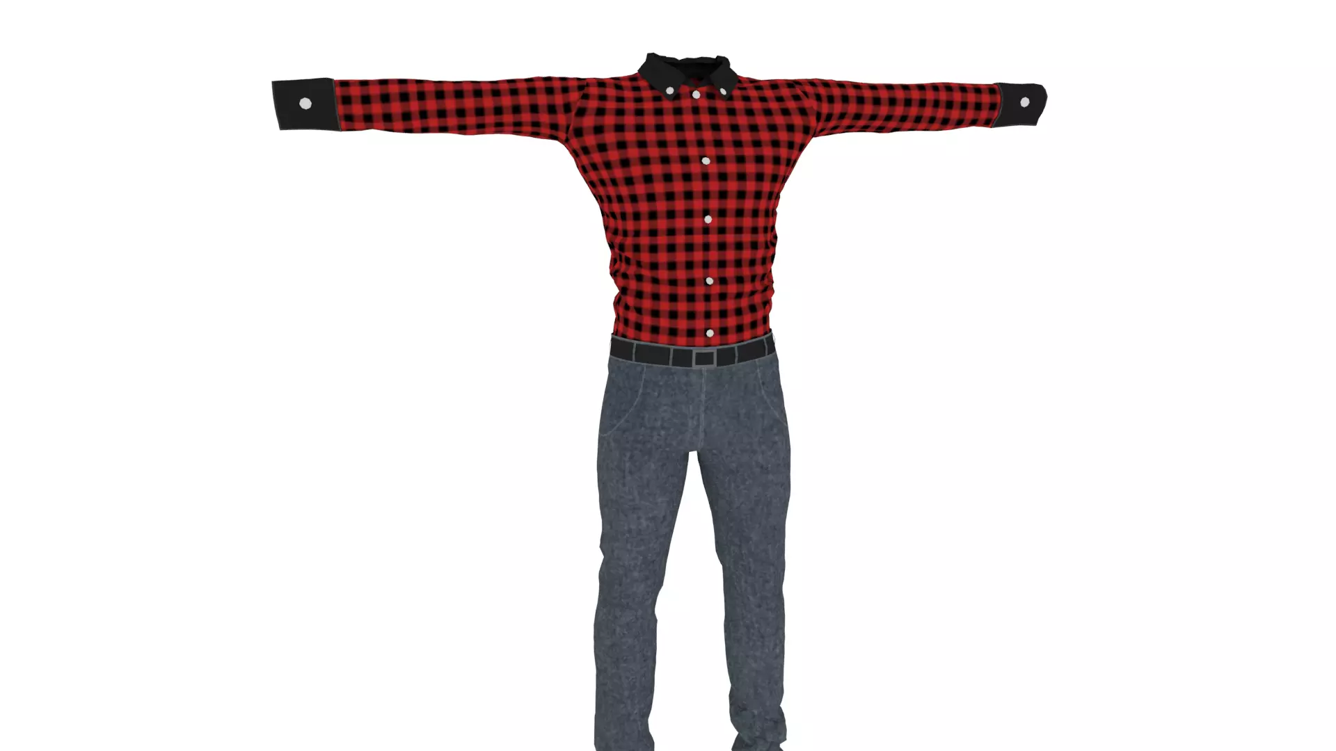 Man Clothing Low-poly 3D model_0