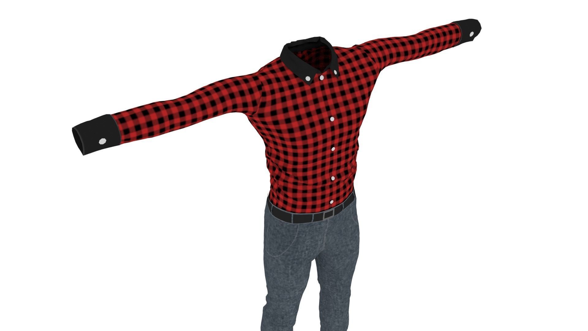 Man Clothing Low-poly 3D model_4