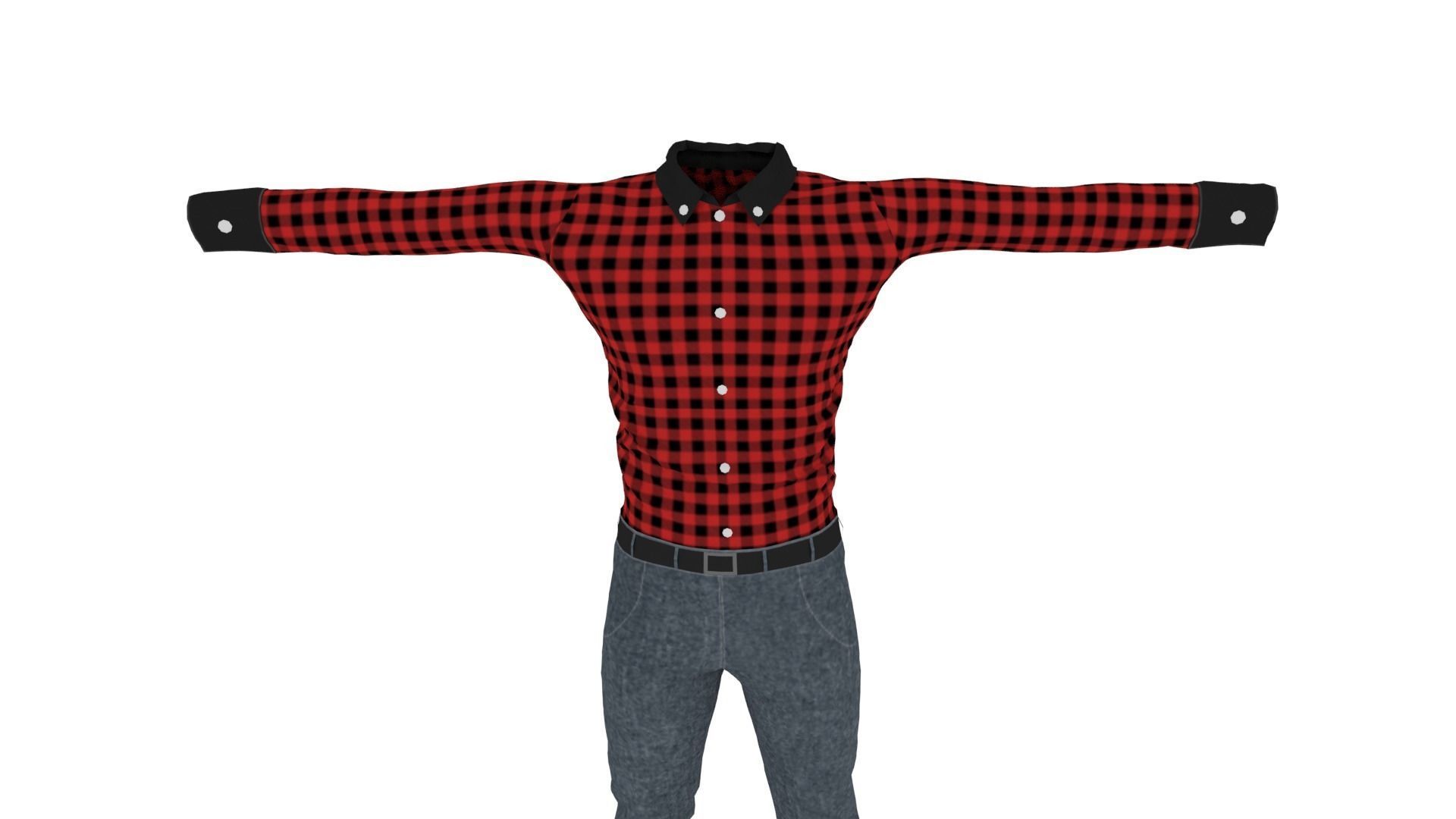 Man Clothing Low-poly 3D model_5